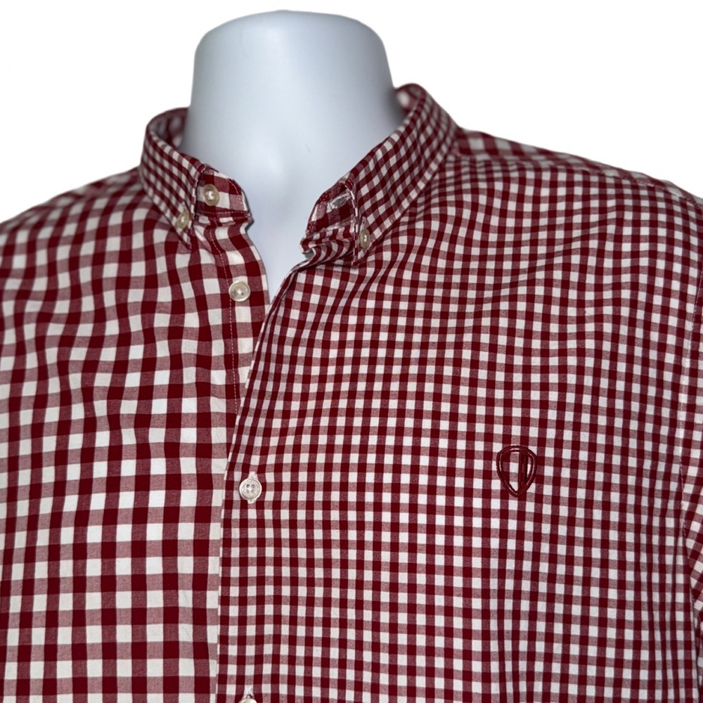 Ben Sherman Short Sleeve Button-Down Shirt Men’s XL Red White Gingham Cotton
